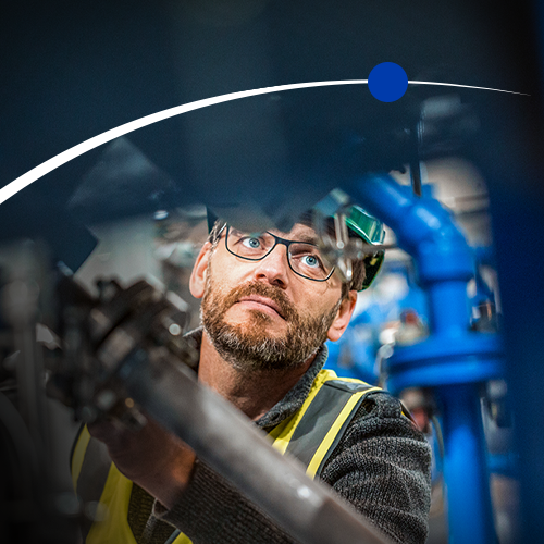 man working in industrial plant