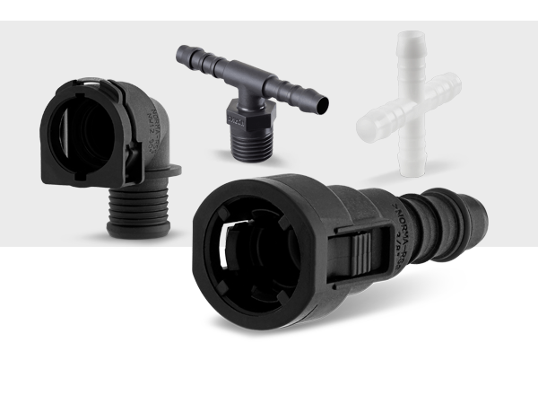 collage of plastic connectors quick connectors PS3, S, SV