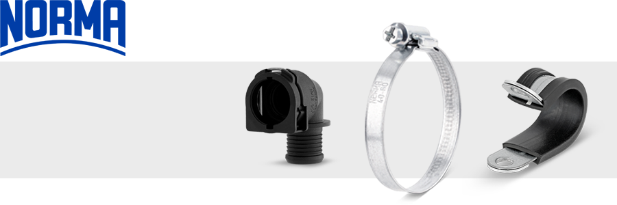 collage of NORMA products and logo